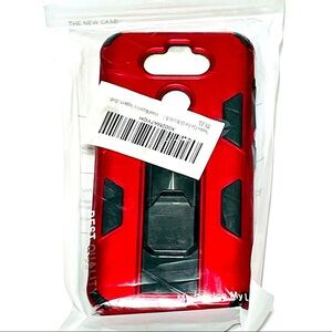 LG Aristo 5 rugged red metallic phone case with stand NWT